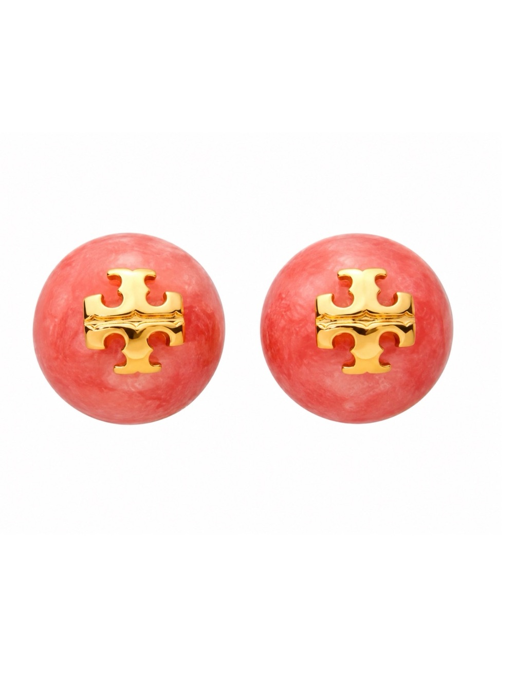 TORY BURCH • Semiprecious Stone Coral Pink Evie Earrings